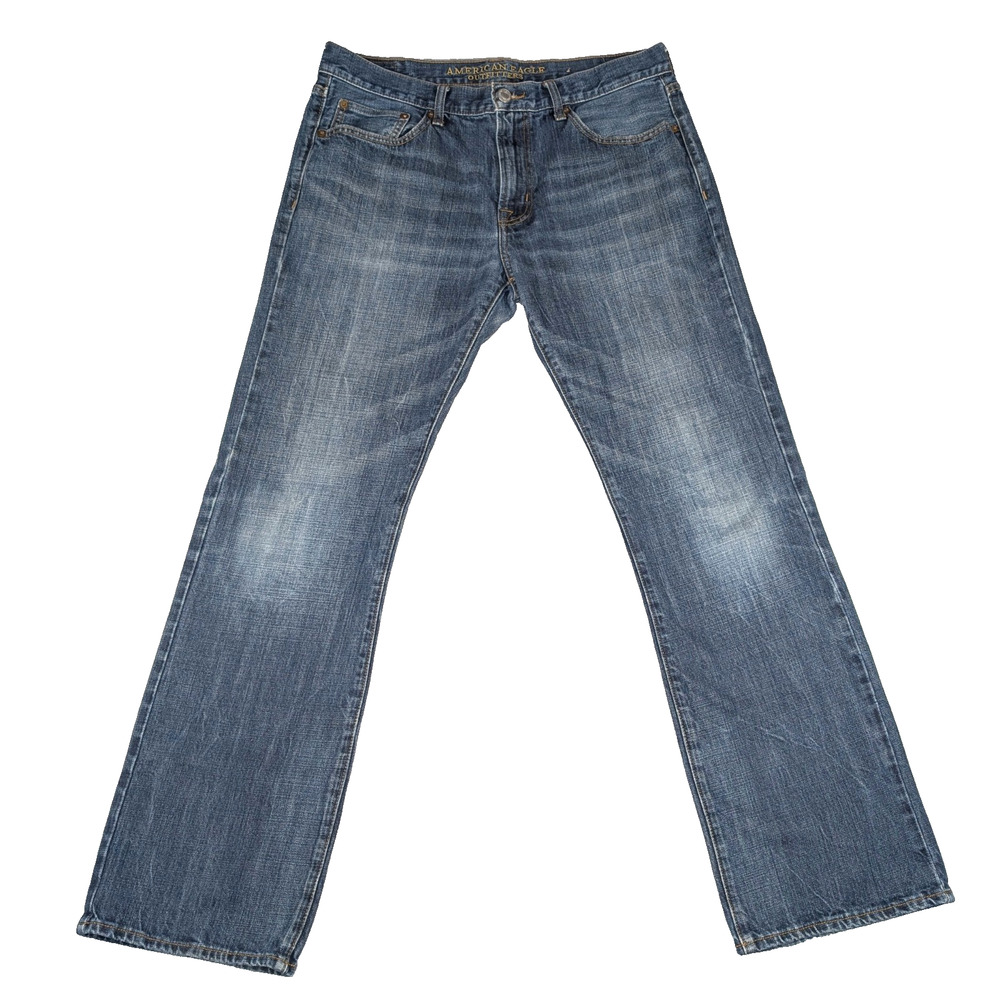 American Eagle Outfitters Mens Original Boot Jeans 34x34 Medium Wash 100% Cotton